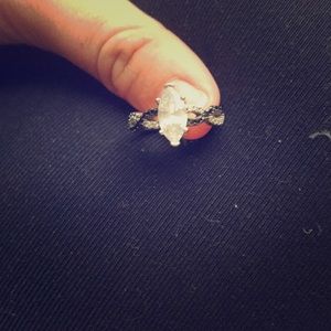 Black and white ring